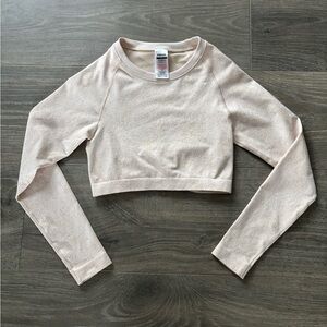 Gymshark Adapt Fleck Cream Long Sleeve Crop Top